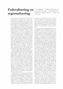 Federalisering en regionalisering