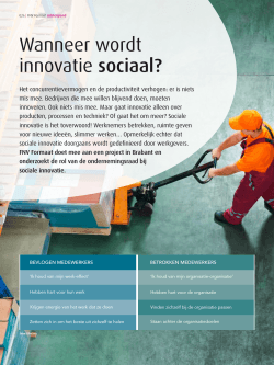 Wanneer wordt innovatie sociaal?
