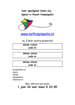 Download hier uw probeerbon - Speel-o