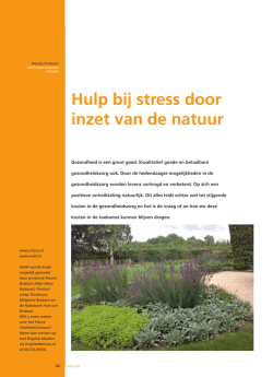 Hulp bij stress door inzet van de natuur