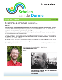 In memoriam Carl Eric - Scholen aan de Durme