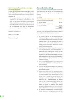 Voorstel winstverdeling - Sligro Food Group Jaarverslag 2013