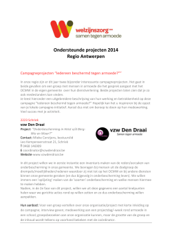 Ondersteunde projecten 2014 Regio Antwerpen