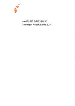 HAVENGELDREGELING Groningen Airport Eelde 2014