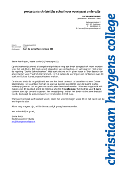 Aanschaf boek Duits - Christiaan Huygens College