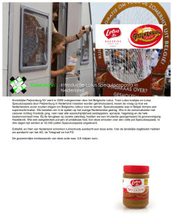 Introductie Lotus Speculoospasta in Nederland