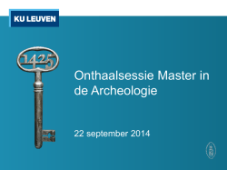Master - Faculteit Letteren