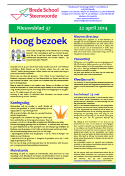 Nieuwsblad 37 22 april 2014 Hoog bezoek