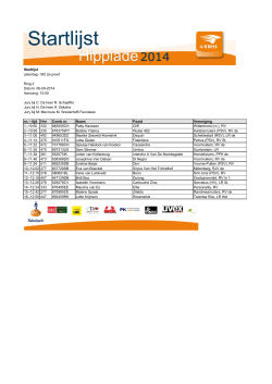 Startlijst zaterdag - M2 2e proef Ring 2 Datum: 06-09-2014