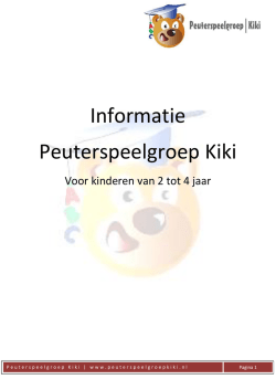 Informatie Peuterspeelgroep Kiki
