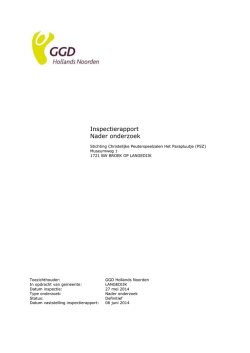 Inspectierapport Nader onderzoek