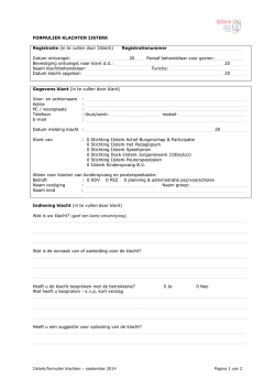 klachtenformulier