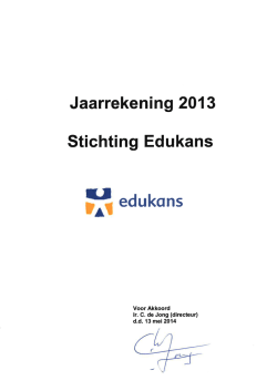 Jaarrekening 2013 Stichting Edukans