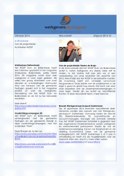 Nieuwsbrief oktober 2014 - WGSP Duin en Bollenstreek