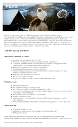 SENIOR SALES SUPPORT