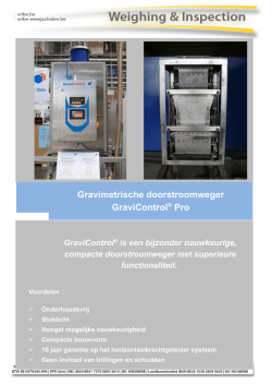 Gravimetrische doorstroomweger GraviControl&reg; Pro