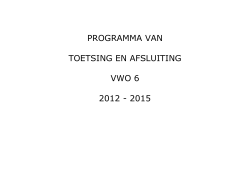 programma van toetsing en afsluiting vwo 6 2012 - 2015