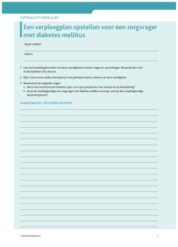 Een verpleegplan opstellen voor een zorgvrager met diabetes mellitus