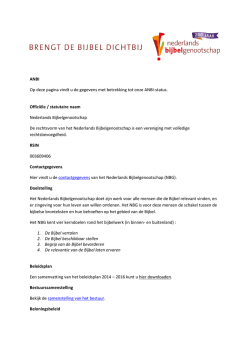 het NBG als ANBI - Nederlands Bijbelgenootschap