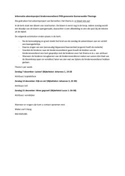 Informatie adventsproject kindernevendienst PKN