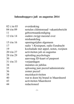 Heerdproatjes juli-augustus 2014