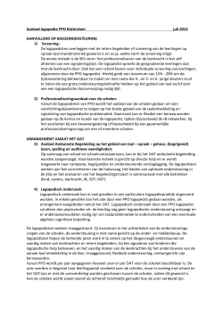 Aanbod logopedie PPO Rotterdam juli 2014 AANVULLEND OP