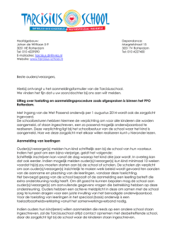 Informatie aanmeldingsprocedure