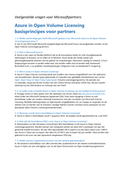 Azure in Open Volume Licensing basisprincipes voor partners