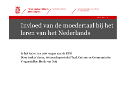 Invloed van de moedertaal bij het leren van het Nederlands