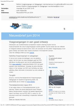 Nieuwsbrief PVO juni 2014 - Platform Voegovergangen en