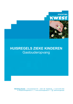 HUISREGELS ZIEKE KINDEREN Gastouderopvang
