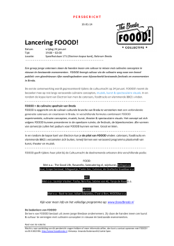 Lancering FOOOD! - Cultuurnacht Breda