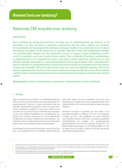 Hoeveel kost uw tandzorg? Nationale CM