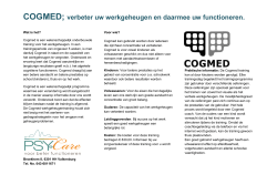 Informatie folder Cogmed therapie - PSY-Care