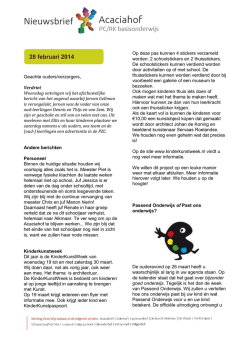In deze nieuwsbrief hebben we extra aandacht gegeven