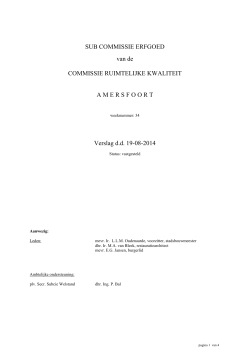 Verslag subcommissie Erfgoed 19-08-2014