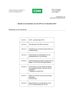 Bundel van de besluiten van de CVP van 12 december 2013