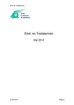 Eind- en Toetstermen - BeSaCC-VCA