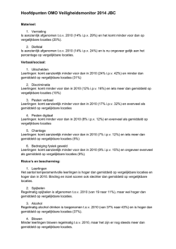 Hoofdpunten OMO Veiligheidsmonitor 2014 JBC