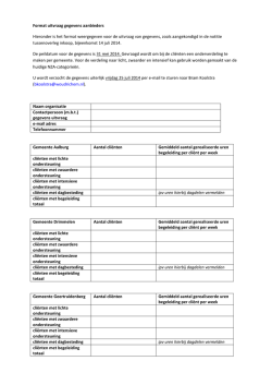 Bijlage 2a Format uitvraag gegevens aanbieders
