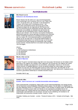 Aanwinsten juni - september 2014