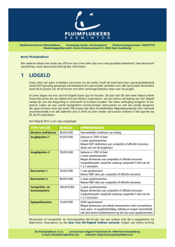 jaarlijkse ledenbrief