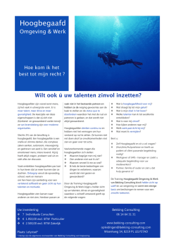 Hoogbegaafd - Bekking Consulting