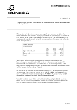 31 JANUARI 2014 Met meer dan 6,6 miljoen ton over onze