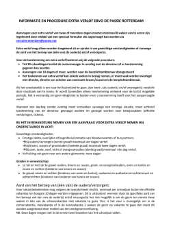 INFORMATIE EN PROCEDURE EXTRA VERLOF EBVO DE PASSIE