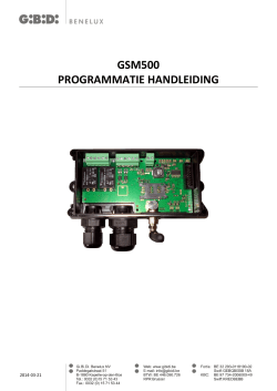 GSM500 PROGRAMMATIE HANDLEIDING
