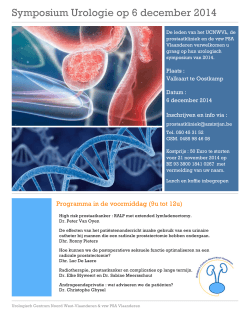Symposium Urologie op 6 december 2014