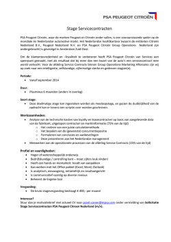 Stage Servicecontracten