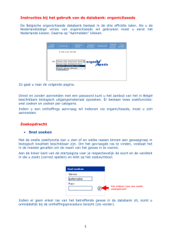 instructies bij het gebruik van de online databank