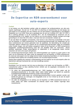 De Expertise en RDR-overeenkomst voor auto-experts